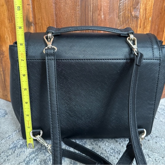 Zara Basics Black Textured Faux Leather Mini Backpack - Picture 5 of 15